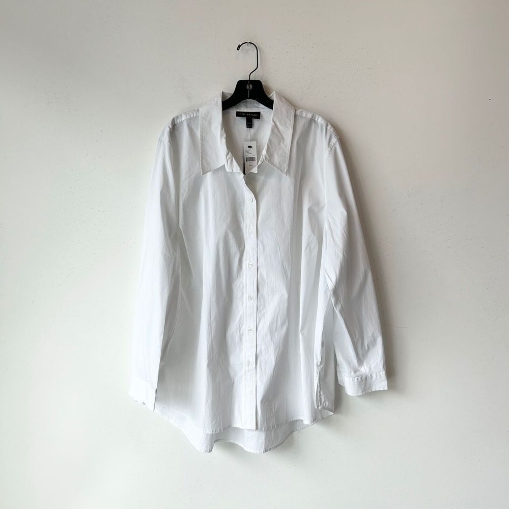 XXL/22-24 Lane Bryant White Button Up Blouse